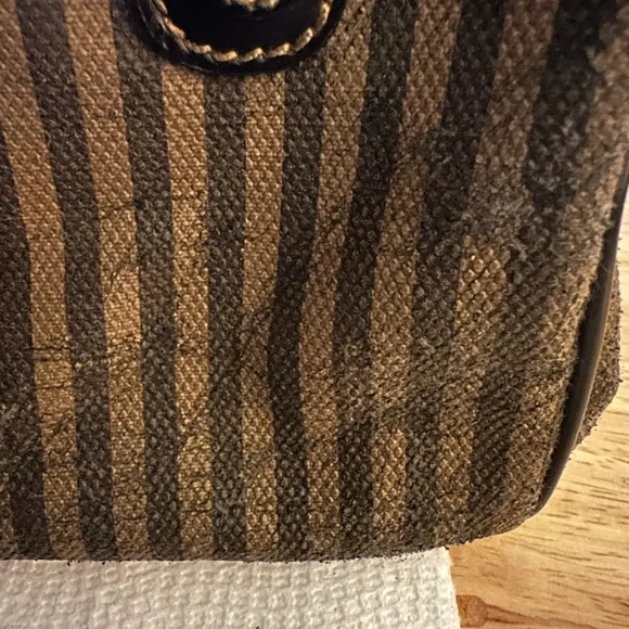 PRELOVED: FENDI MINI DINNER BAG. Penguin Stripe. - Picture 12 of 17